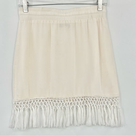 Amour Vert White Silk Macrame Crochet Mini Skirt S - Picture 7 of 7